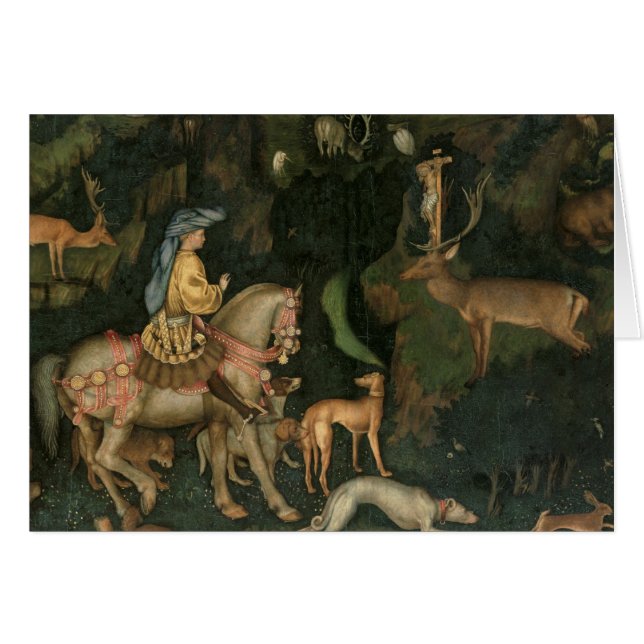 Cartão A visão de St. Eustachius, c.1438-42 (Frente Horizontal)