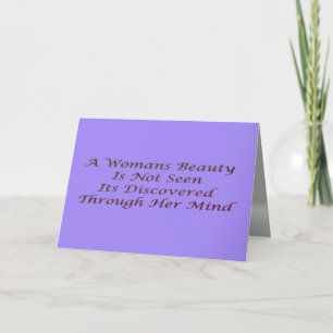 Cartão A Womans Beauty message poem feature inspire    