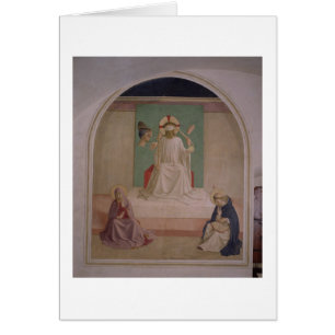 Cartão A zombaria do cristo com o Virgin e o St. Domi