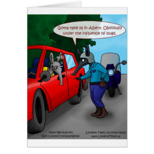 Cartão Aardvark Dirigindo Enquanto As Camisetas Engraçada