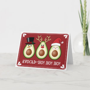 Cartão Abacate Frosty de Natal, Rudofo e Papai Noel