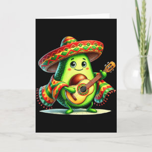 Cartão Abacate Sombrero Guitarra Cinco De Maio Meninos Cr