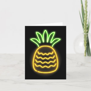 Cartão Abacaxi Neon Retro Fofo Para Camiseta De Praias Ha