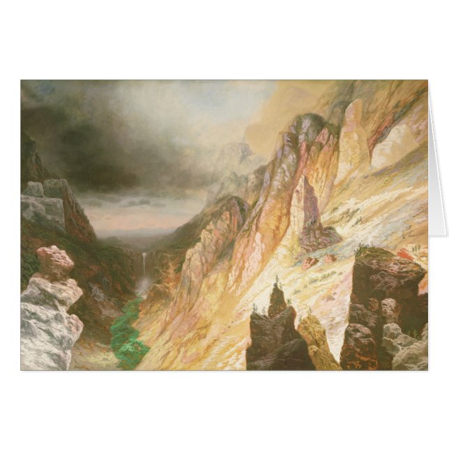 Cartão Abaixe as quedas, Grand Canyon do Yellowstone (Frente Horizontal)