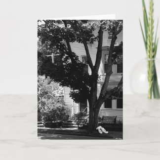 Cartão Abandoned Stuffed Teddy Bear Under Tree 