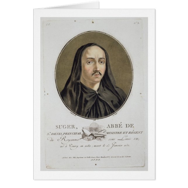 Cartão Abbe de Suger (1082-1151) 'do gran do DES dos (Frente)