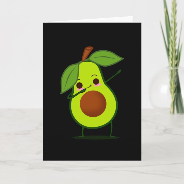 Cartão Abbing Green Avocado Dab Funny Fruta (Frente)