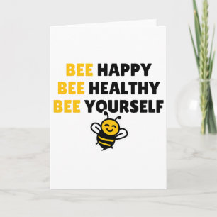 Cartão Abeia Saudável, Abeia Feliz, Seja Você - Yoga Bee