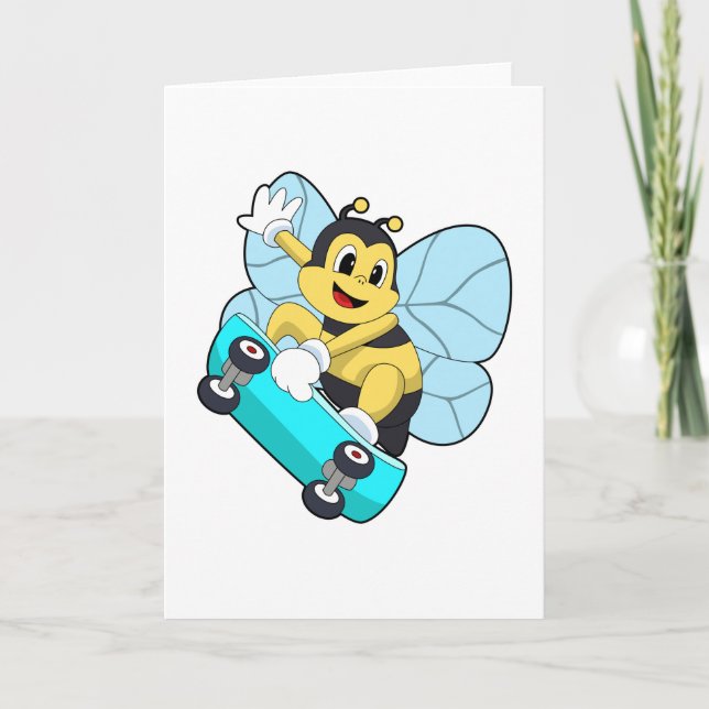 Cartão Abeja como patinador com skate (Frente)