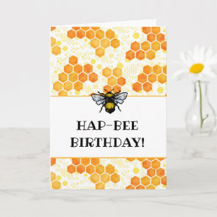 Cartão Abeja de aniversário HapBEE