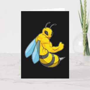 Cartão Abelha como Fisiculturista