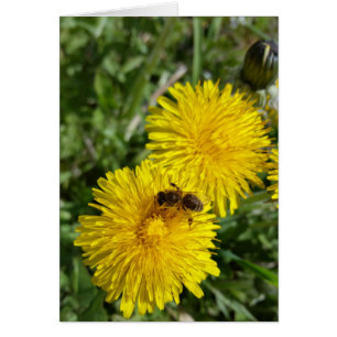 Cartão abelha no trabalho