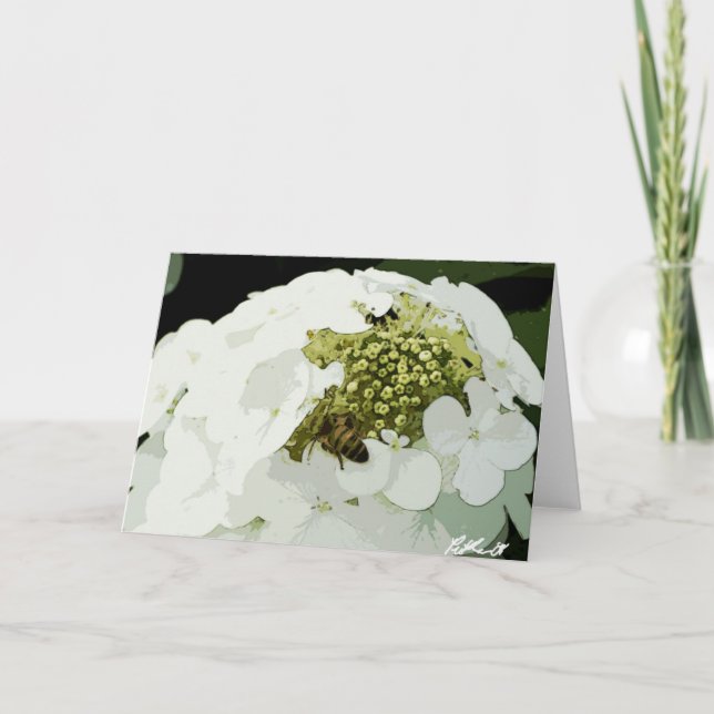 Cartão Abelha no trabalho branca (Frente)