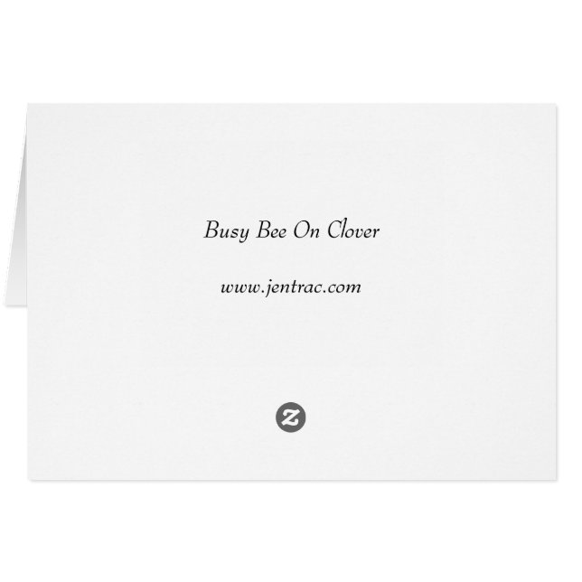 Cartão Abelha Ocupada em Clover (Verso Horizontal)