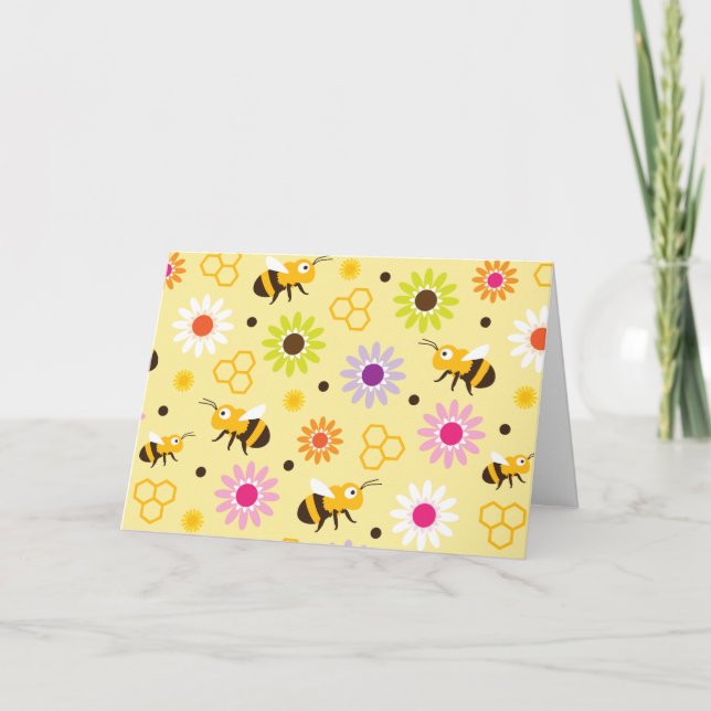 Cartão Abelhas e Flores (Frente)