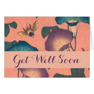 Cartão Abelhas e Flores Arte Japonesa Ficam Bem