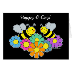 Cartão Abelhas & flores