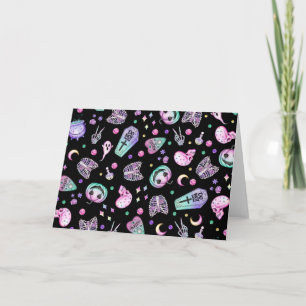 Cartão Abelhas góticas e cemitério de Halloween