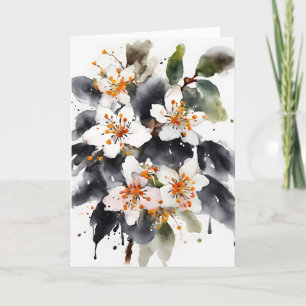 Cartão Abelia - Flores aquarela