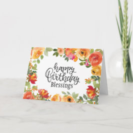 Cartão Abençoações de Aniversário O Senhor Abençoa-Te Flo