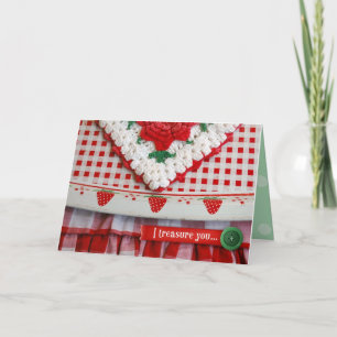 Cartão Abençoações de Morango Vintage - "Eu Te Aprecio"
