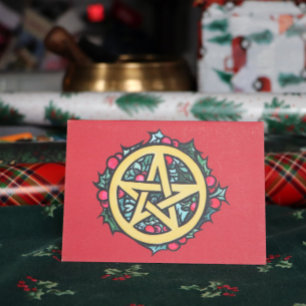 Cartão Abençoações de Yule, Feliz Pentacle