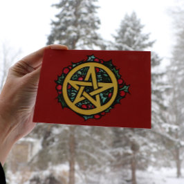 Cartão Abençoações de Yule, Feliz Pentacle