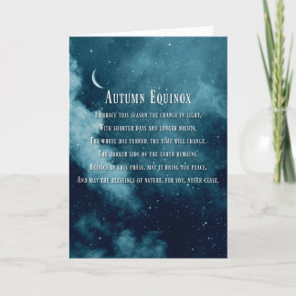 Cartão Abençoações do Equinox de outono com Placa Lua