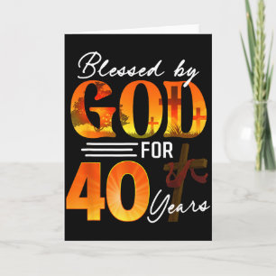 Cartão Abençoado Por Deus Por 40 Anos Presente 40º Aniver