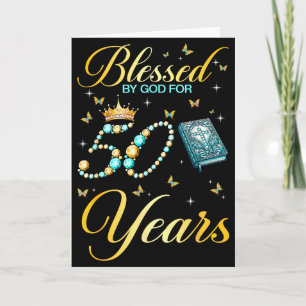 Cartão Abençoado Por Deus Por 50 Anos De Idade Cristão 50