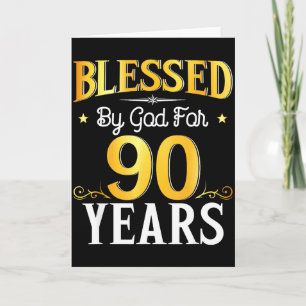 Cartão Abençoado Por Deus Por 90 Anos Aniversário De 90 A