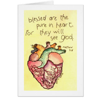 Cartão Abençoados são os puros no coração