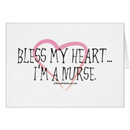 Cartão Abençoe meu coração que eu sou uma enfermeira