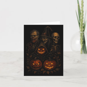 Cartão Abóbora Assustadora de Halloween Sinistro Bruxa Zu