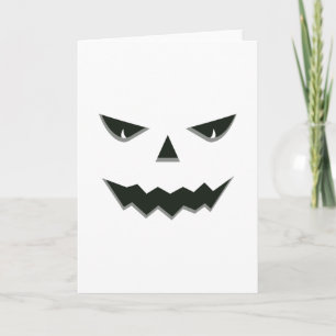 Cartão Abóbora Assustadora Face de Jack O' Lantern Hallow