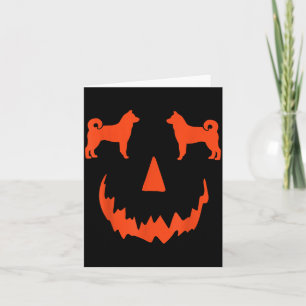 Cartão Abóbora Cão Norwegian Elkhound Halloween