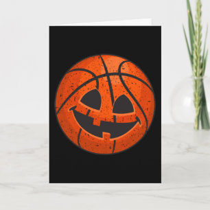 Cartão Abóbora de Basquetebol de Halloween