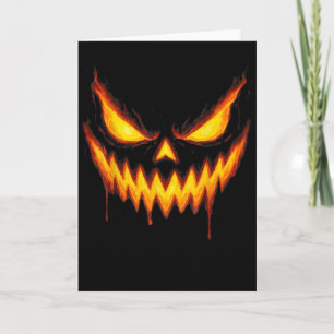 Cartão Abóbora de Halloween Cara de Abobora Escarlate