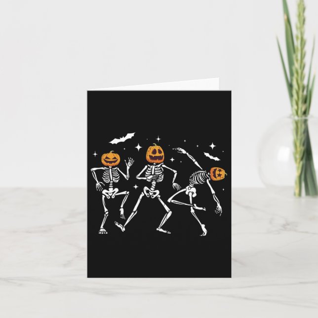 Cartão Abóbora de Halloween Esqueleto  (Frente)