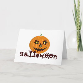 Cartão Abóbora de lembrança engraçada do Halloween