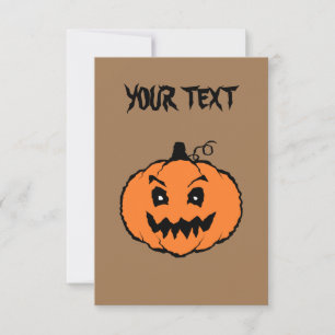 Cartão Abóbora de terror de Halloween 