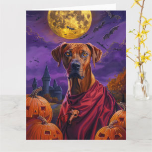 Cartão Abóbora de Vampiro Rhodesian Ridgeback no Hallowee