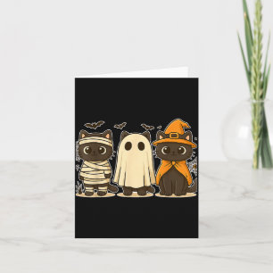 Cartão Abóbora Divertida de Halloween Gato Preto Assustad