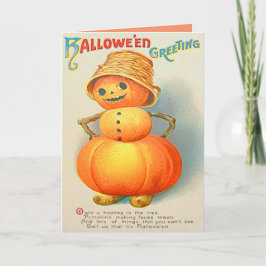 Cartão Abóbora Jack O' Lantern Boneco de Neve