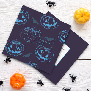 Cartão Abóbora Morcego Chic Halloween