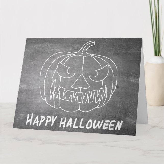 Cartão Abóbora para o visual de lousa de Halloween 2 (Frente)