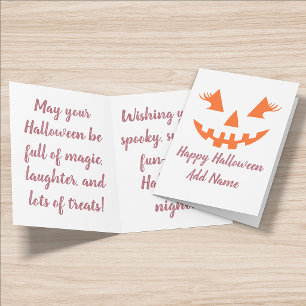 Cartão Abóbora Personalizada Feliz Halloween Jack O Lante