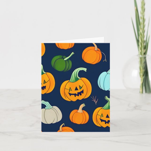 Cartão Abóboras de Halloween (Frente)