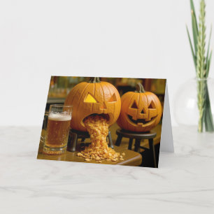Cartão Abóboras Em Um Bar Humor De Aniversário De Hallowe