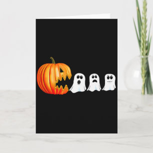 Cartão Abóboras engraçadas de Halloween Fantasmas Jack O